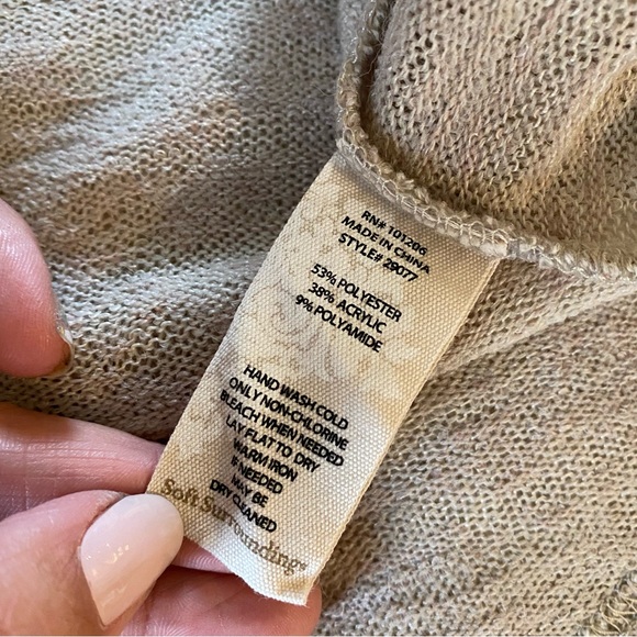 Soft Surroundings Valentina Zip Sweater Blouse Top Stone Women's Extra small - Picture 6 of 8